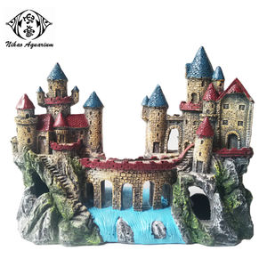 Ornements en résine pour aquarium, château de <span class=keywords><strong>conte</strong></span> de fées européen, décoration de réservoir à poissons, écologiques - Product Image 2