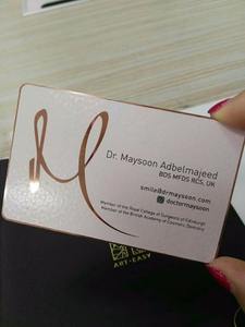 Diseño personalizado chapado en oro rosa grabado con láser de acero inoxidable TARJETA DE METAL DE NEGOCIOS pintura - Product Image 3