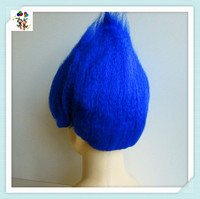 Perruques Troll Synthétiques de Couleur Bleue Bon Marché pour Homme Adulte Tenue de Soirée Fantaisie HPC-1371