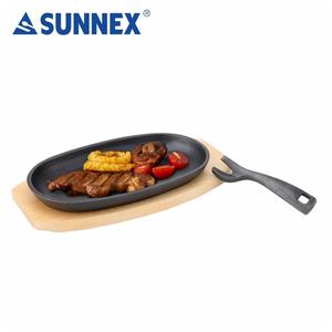 ชุดเครื่องครัว SUNNEX 2022 ขายดี คุณภาพสูง หม้อตุ๋น ชุดเครื่องครัว หม้อเหล็กหล่อ ฐานไม้ ทนทาน สำหรับทอดเนื้อ ผัดสเต็ก - Product Image 5