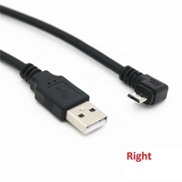 Cable de extensión micro USB 2,0 de ángulo izquierdo de fábrica OEM ODM personalizado macho a hembra
