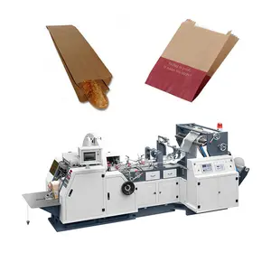 Automatic V Sharp Bottom Kraft Shopping Food Paper Bag Making Machines To Make Paper Bags