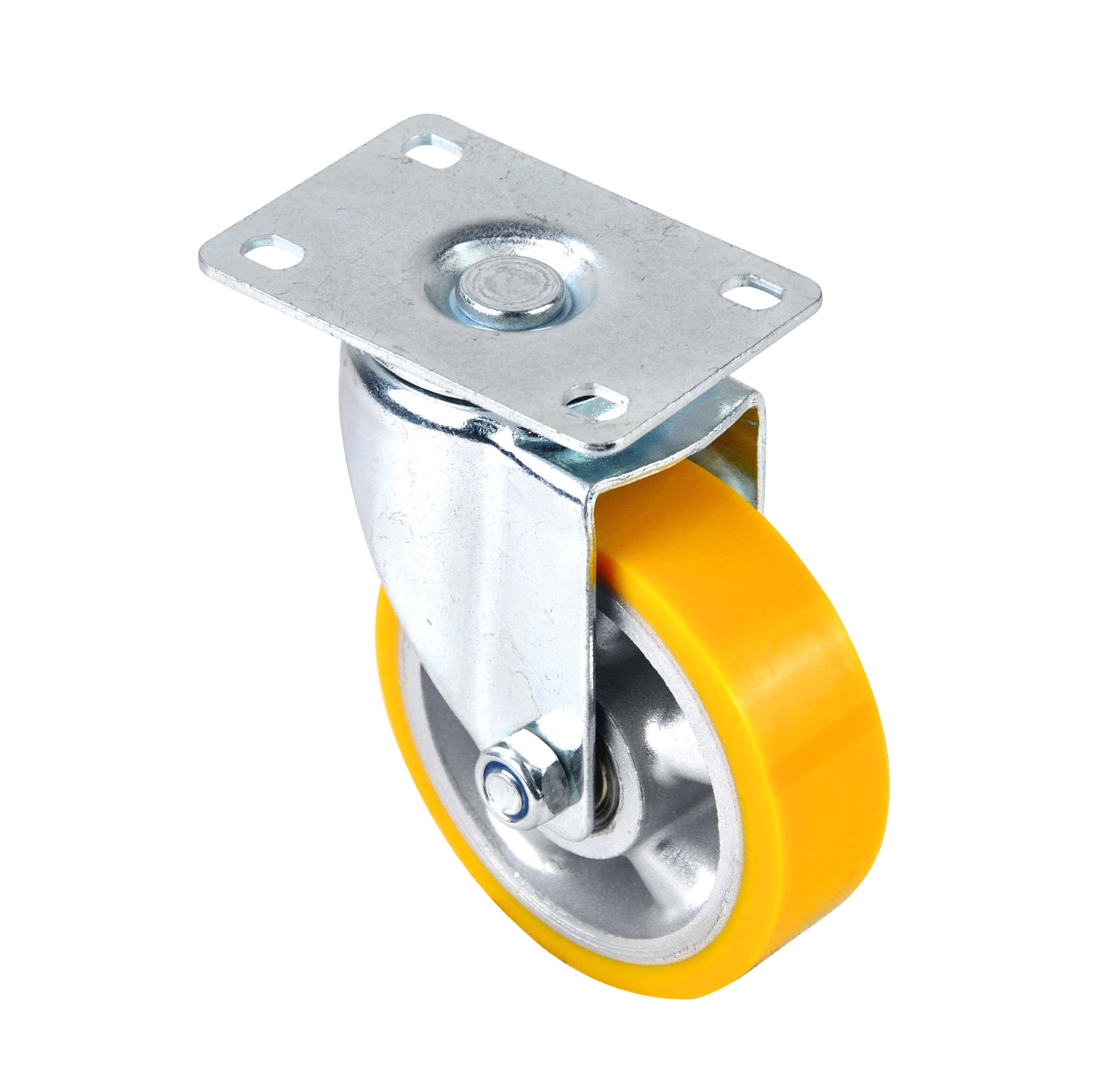 Source Factory Products 100X32mm Mute Double Ball Bearing Aluminum Core Polyurethane Caster Wheel