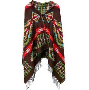 2022 nuovo stile colorato da donna con blocchi <span class=keywords><strong>di</strong></span> colore aperto Poncho davanti scialle in lana - Product Image 4