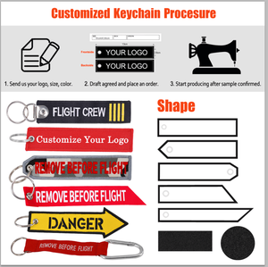 Factory Manufacture <strong>Cheap</strong> OEM Key Ring Keychain Luggage Tag Embroidery Customize Key Rings <strong>Chain</strong> for Aviation Gifts - Product Image 6