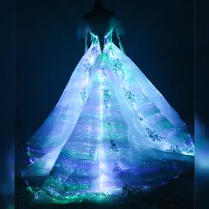 Elegant design luminous gown light up wedding dress