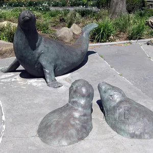 חם ליהוק חיצוני דקורטיבי ברונזה ים האריה פסל