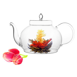 Tea Services <strong>Teapot</strong> Polo 45 Oz and <strong>Glass</strong> Tea Warmer Wave Large <strong>Glass</strong> <strong>Teapot</strong> <strong>With</strong> <strong>Infuser</strong> - Product Image 2