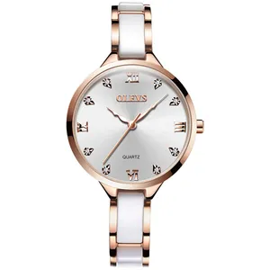 Fortnolevs-montre de luxe ultra fine pour femmes, bijou en acier, à quartz, or Rose, Milan, décontracté