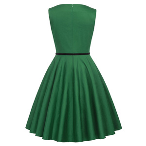 CL6086-62 Grace Karin 50 Modelli <span class=keywords><strong>Abito</strong></span> Vintage Anni '50 <span class=keywords><strong>Verde</strong></span> Scuro Senza Maniche Lunghezza al Ginocchio in Cotone per Donna - Product Image 3