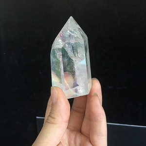Tour à quartz de l'ange aura, <span class=keywords><strong>point</strong></span> en cristal <span class=keywords><strong>clair</strong></span>, galvanisé personnalisé, livraison gratuite - Product Image 2