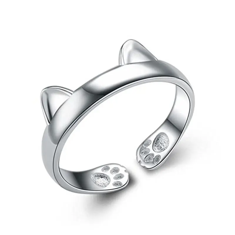 Nieuwe 2018 Ontwerp 925 Sterling Zilveren Kat l Vrouw Anniversary Ring