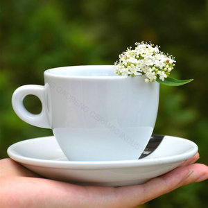 Veweet — tasse et soucoupe mocha en porcelaine blanche, tasse de café arabe, petite tasse à thé, petites tasses, 3OZ - Product Image 3