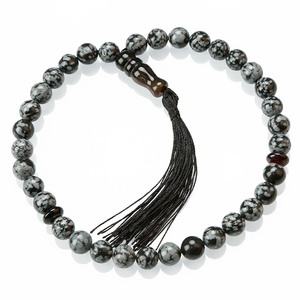 Braccialetto <span class=keywords><strong>Tasbih</strong></span> Musulmano di Alta Qualità con 33 Perle, Braccialetto di Preghiera Islamica in Unakite con Nappa Verde - Product Image 5