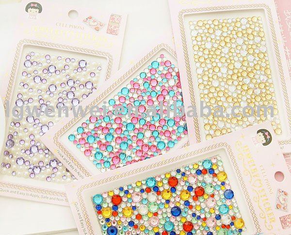 Лазерная задняя акриловая наклейка с кристаллами