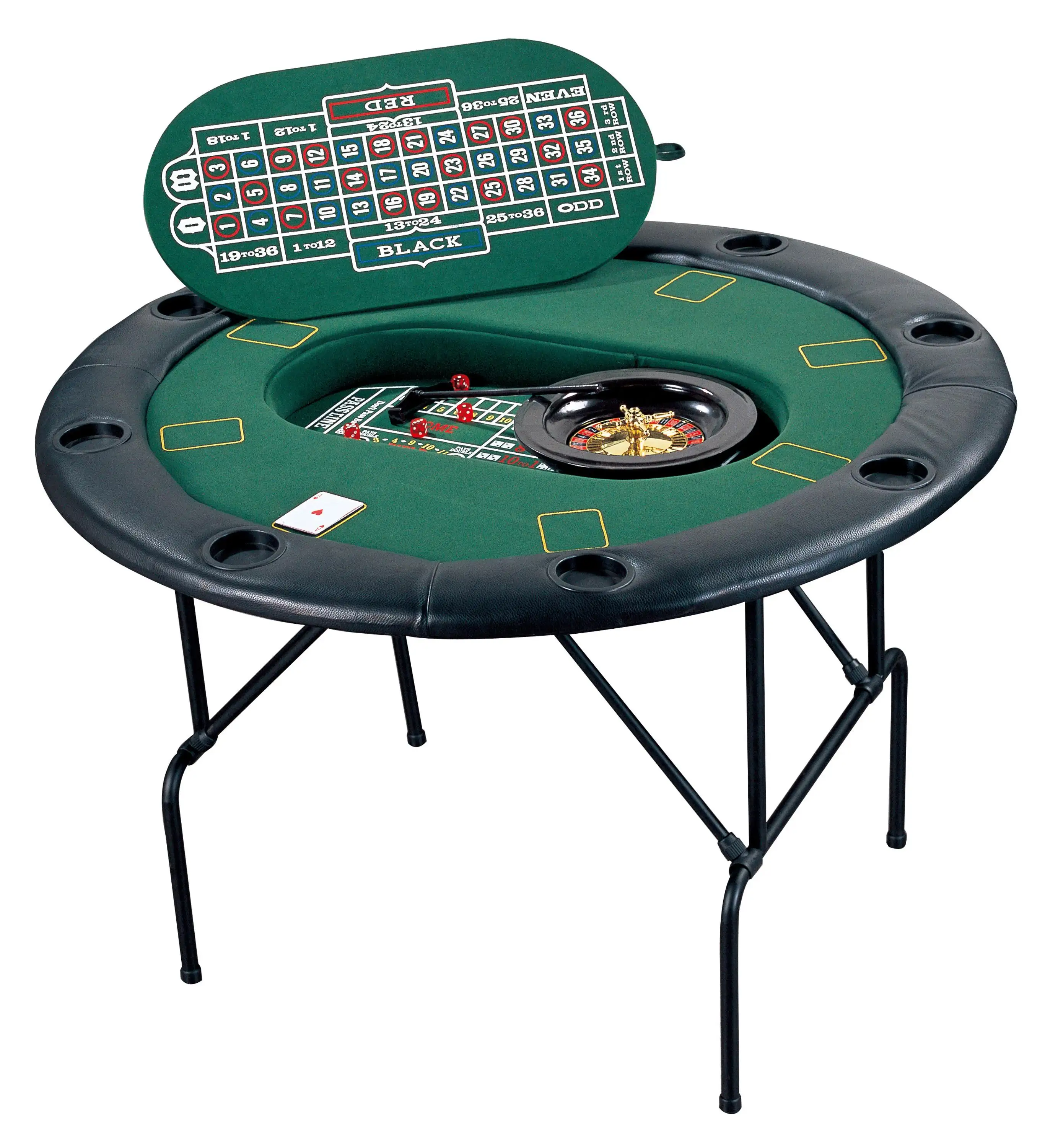 Meja Kasino Poker Mewah 3In 1 dengan Kaki Lipat