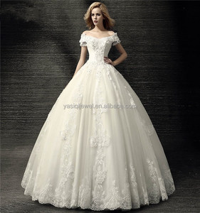 Suzhou perfecto blanco <span class=keywords><strong>vestido</strong></span> de boda Cap manga V cuello de encaje vendaje <span class=keywords><strong>vestido</strong></span> de <span class=keywords><strong>novia</strong></span> longitud del piso - Product Image 1