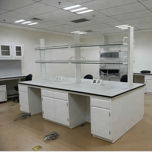 Laboratuvar mobilyası için Lab ada tezgah masa reaktif rafı ile tüm çelik ada çalışma tezgahı - Product Image 4