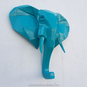Sculpture moderne en tête <span class=keywords><strong>d</strong></span>'éléphant en origami personnalisée en gros Support mural Art <span class=keywords><strong>D</strong></span>écor <span class=keywords><strong>D</strong></span>écoration murale <span class=keywords><strong>d</strong></span>'animaux suspendus - Product Image 3