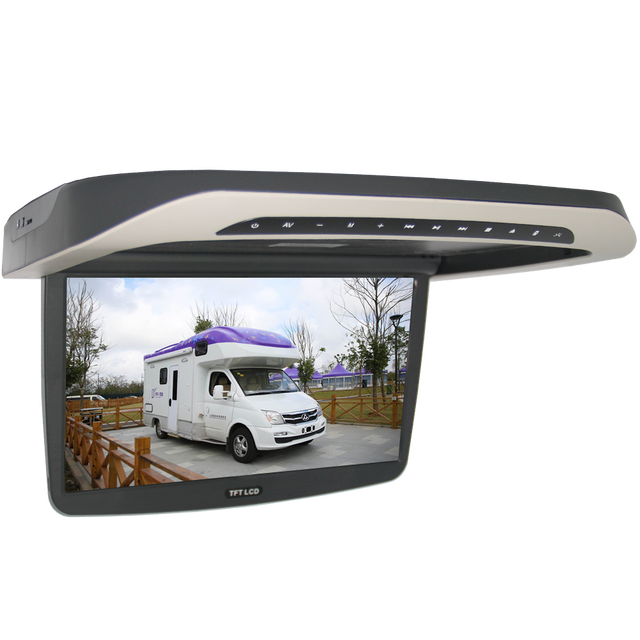 15.6 Inch Motorized Overhead Ceiling LCD Monitor Roof-Mounted Car Flip Down Screen for DVD Player USB SD Card Connection