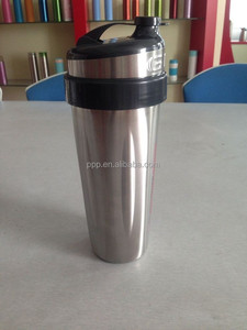 Protein Shake paslanmaz çelik su şişesi ile Logo ve plastik örgü/süt shaker şişe - Product Image 2