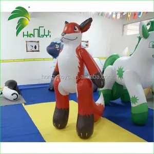Customized Giant Inflatable PVC Cartoon Toys , Inflatable Standing Animal Toy Balloon / Red Fox