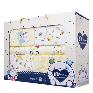 Custom Handmade Luxury Baby Blanket Handle Rigid Cardboard Paper Suitcase Baby Kids Gift Box With Pvc Window