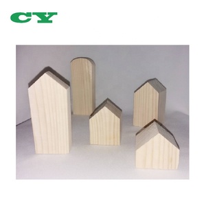Set di 5 Blocchi di Legno di Pino Non Finiti a Forma di <span class=keywords><strong>Casa</strong></span> per Fai da Te - Product Image 3