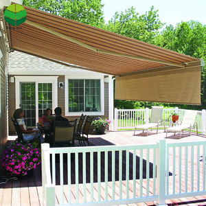 Auvent d'extérieur pliable en tissu imperméable, auvent avec cadre en aluminium, à bras électrique - Product Image 1