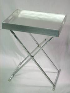 Table pliante portable en cuir PU marron - Meubles de salon Meubles de maison - Product Image 2