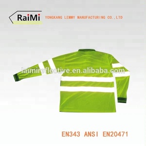 バルク卸売ツートンポロシャツ長袖反射中古ユニフォームワークシャツ - Product Image 3