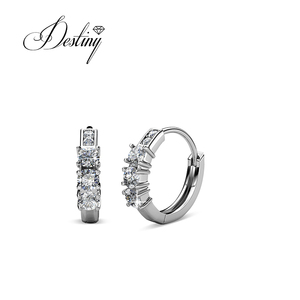 Dasini Huggie <span class=keywords><strong>orecchini</strong></span> a cerchio impreziositi da cristalli <span class=keywords><strong>Swarovski</strong></span> delicati gioielli vendita <span class=keywords><strong>orecchini</strong></span> caldi per donna - Product Image 1