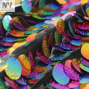 Nanyee 직물 <span class=keywords><strong>40mm</strong></span> 타원 kimino를 위한 여분 큰 <span class=keywords><strong>Sequin</strong></span> 직물