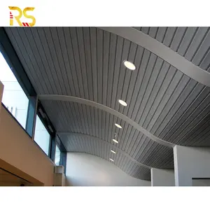 Bergelombang Desain Logam Aluminium Panel Plafon untuk Dekorasi Interior