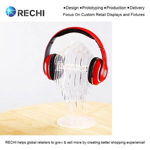 RECHI Custom Design and Manufacture Countertop Acrylic <strong>Headphone</strong> Display <strong>Stand</strong> Retail Merchandising Display Rack for <strong>Headphone</strong> - Product Image 2