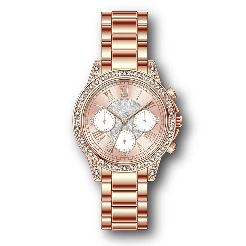 Wholesale luxury rose gold high quality luxury fashion women's watches
