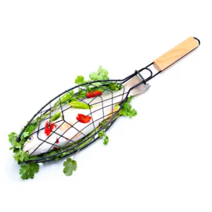 Cesta de grelha para churrasco, revestimento antiaderente, venda imperdível - Product Image 1
