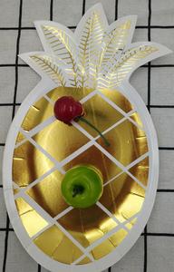 Lot de 8 Feuille D'or Ananas Papier Assiettes - Product Image 3