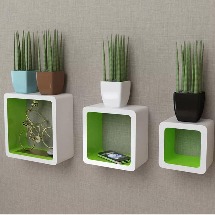 Floating Wood Shelf Floating Cube Wall Mount Wooden Shelf MDF Wood Wall Mounted Shelf
