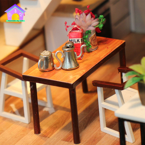 Hongda Miniatura <span class=keywords><strong>Dollhouse</strong></span> M030 Aproveite o romântico Nordic Diy Miniatura De Madeira Boneca Casa Kit Com Luz - Product Image 5