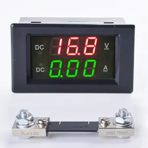 0.39 'LED DC Digital Display Voltage Meter Current Meter 4.5-100 v 50A, 100A Dubbele Display Voltmeter Ampèremeter met Shunt