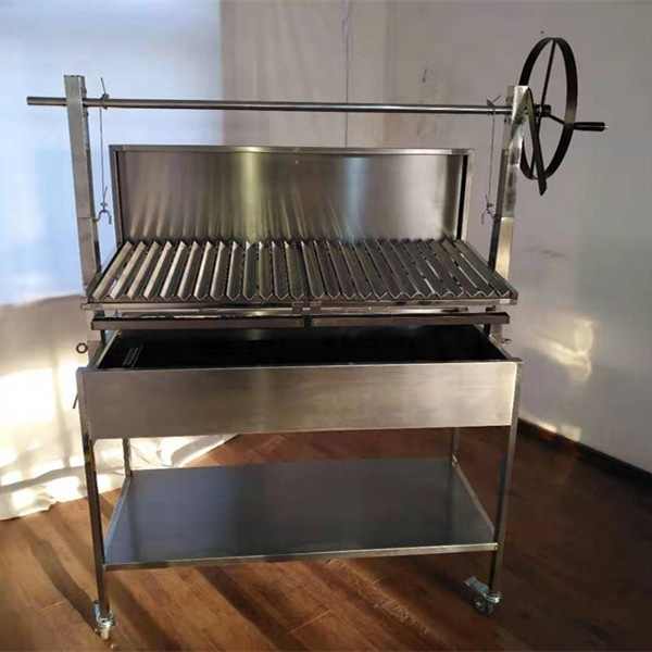 Rondella Grill BBQ-TORO In Acciaio Inox - Regolabile Su 4 Livelli, 42x19.3x6cm, Per Girarrosto E Cottura Indiretta
