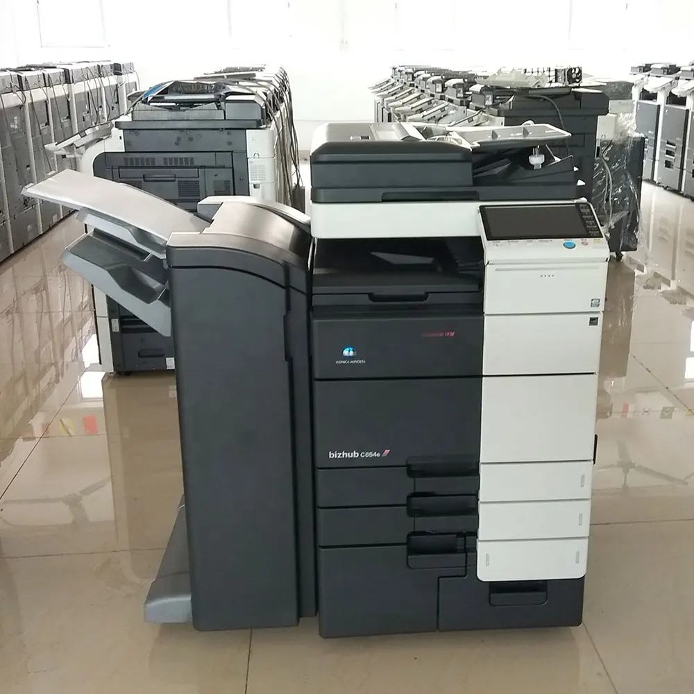 Lazer dijital fotocopiadora fotokopi yazıcı tam makineleri sonlandırıcı Konica Minolta Bizhub C754 C654 ikinci el fotokopi makineleri