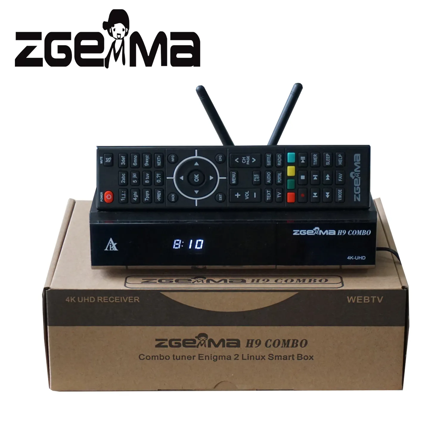 ZGEMMA H9 комбо с общий интерфейс слот DVB-S2X + DVB-C/T2 300 Мбит Wi-Fi 4K 2160p UHD-цифра спутниковый телевизионный ресивер