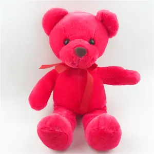 Juguete de peluche personalizado para el Día de San Valentín, osos de peluche suaves, color rojo, venta al por mayor