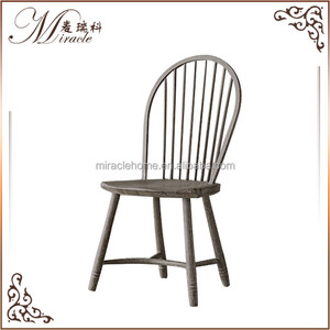 English Design Oak Wood Frame Arched <strong>Spindle</strong> Back Side <strong>Chair</strong> - Product Image 3