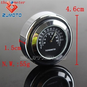 Thermomètre numérique universel en aluminium chromé, horloge, pare-brise de <span class=keywords><strong>moto</strong></span>, pare-brise de vélo, thermomètre à cadran rond - Product Image 2