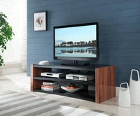 2023 Offre Spéciale meuble TV à deux tiroirs avec cadre métallique/table d'extrémité supérieure en verre