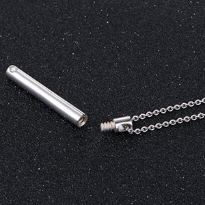 Gioiello per cremazione cilindro commemorativo con ciondolo in cenere collana ricordo famiglia Memorial quadrifoglio - Product Image 2