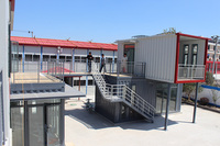 Bâtiment Conteneur Modulaire en Acier de 40 pieds, Personnalisé en Usine, pour Villa, Bureau, Combinaison Multi-étages, Préfabriqué et Respirant